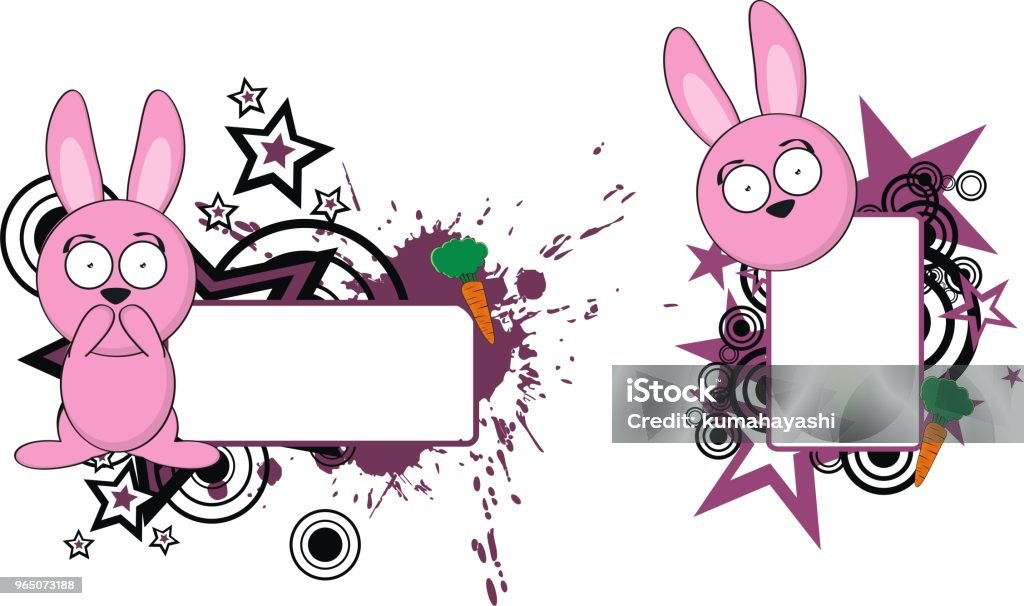 bunny cartoon copy space set cute little bunny cartoon copy space set in vector format very easy to edit Cartoon stock vector