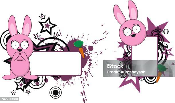 Bunny Cartoon Copy Space Set Stock Illustration - Download Image Now - Cartoon, Cherub, Childhood