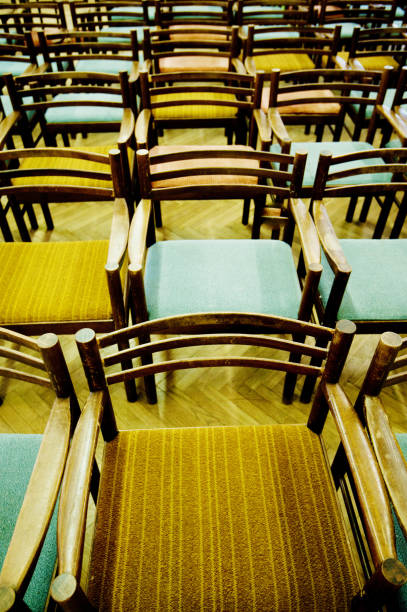 istock Colourful Arranged Wooden Seats 965073476