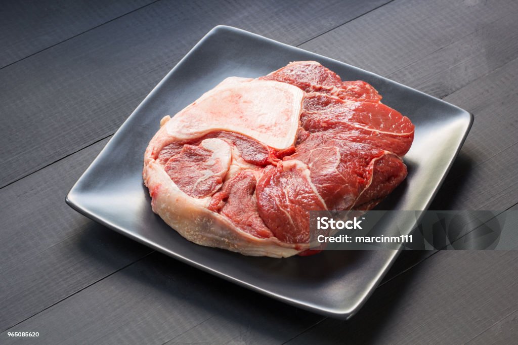 fresh raw beef meat fresh raw beef meat with bone Barbecue - Meal Stock Photo