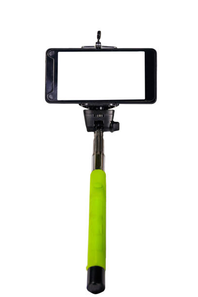 istock Monopod for selfie with smart phone isolated on white background 965090010