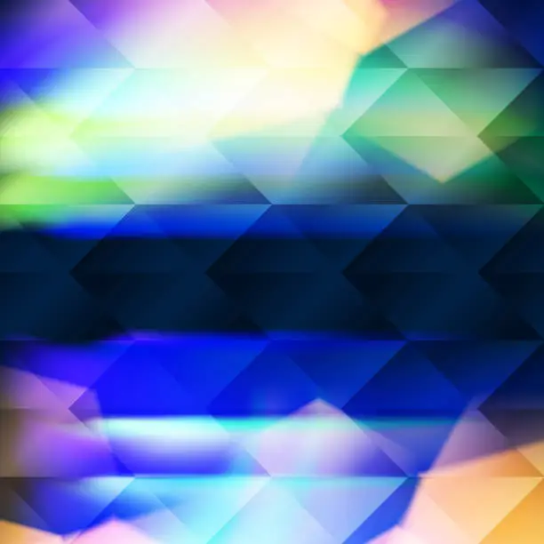 Vector illustration of Blue polygonal illustration hexagonal elements
