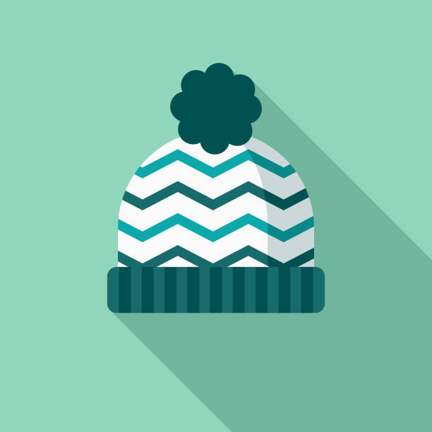 ilustrações de stock, clip art, desenhos animados e ícones de toque flat design winter icon with side shadow - knit hat