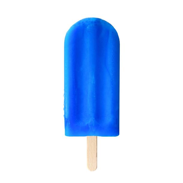 niebieski popsicle izolowany na białym - blue blueberry cold food descriptive color zdjęcia i obrazy z banku zdjęć