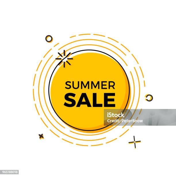 Summer Sale Design With The Sun For Print Web Design And Banners Vector Design Stock Illustration - Download Image Now