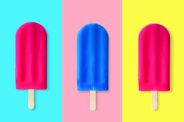 istock Collage of summer popsicles on bright colorful backgrounds 965188040