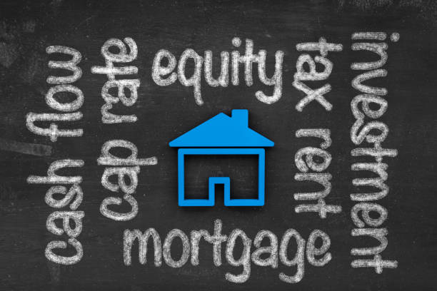 real estate rental investment concept - savings finance education mortgage imagens e fotografias de stock