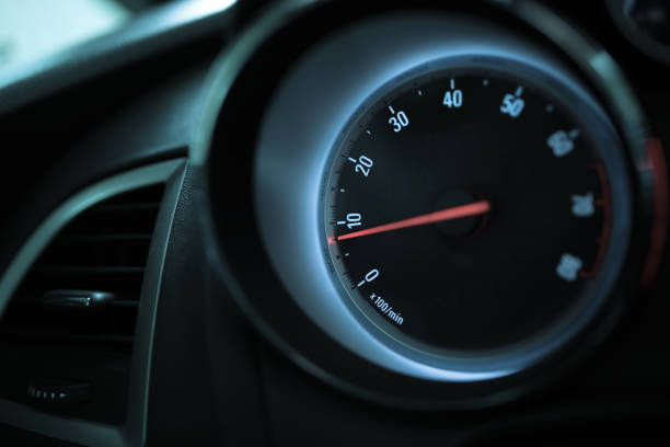 istock Closeup of car tachometer 965236324