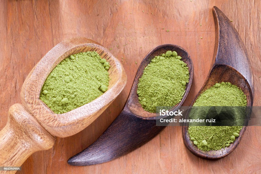 leaves and moringa powder leaves and moringa powder, super food and natural medicine, Moringa oleifera. Africa Stock Photo