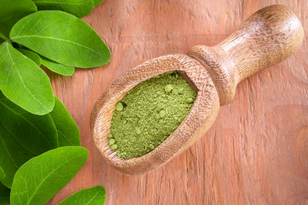 istock leaves and moringa powder 965241024