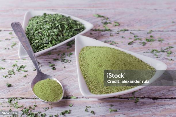 Leaves And Moringa Powder Stock Photo - Download Image Now - Africa, Antioxidant, Asia