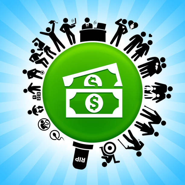 dollar bills lifecycle phasen des lebens hintergrund - investment symbol stock exchange computer icon stock-grafiken, -clipart, -cartoons und -symbole