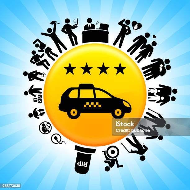 Four Star Taxi Lifecycle Stages Of Life Background Stock Illustration - Download Image Now - Taxi, Wheelchair, Adolescence