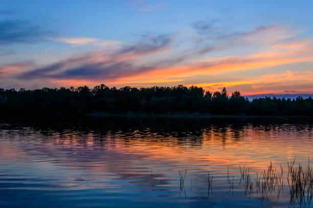 istock Beautiful sunset over the river Dnieper 965275928