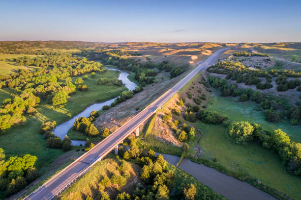 istock aerial view of Dismal River in Nebraska 965296720