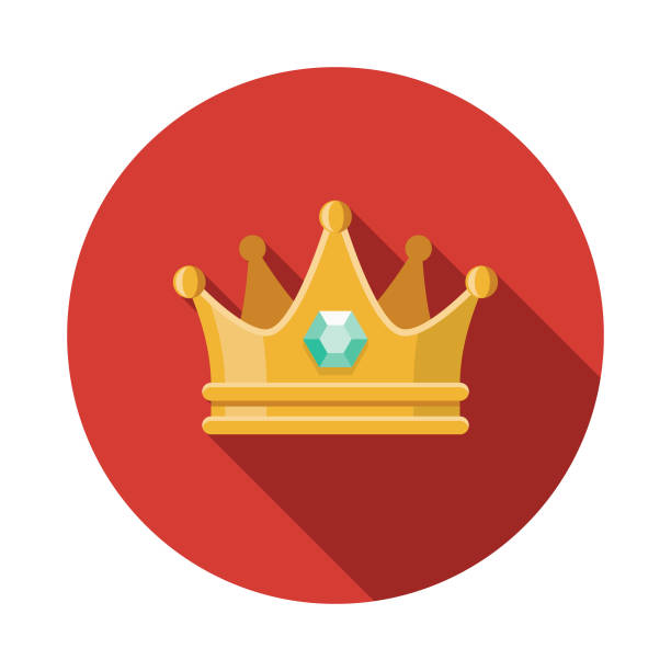 ilustraciones, imágenes clip art, dibujos animados e iconos de stock de icono de corona plana diseño fantasía - princess queen nobility glamour