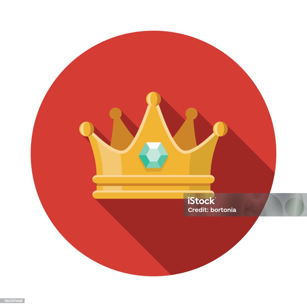 Crown Flat Design Fantasy Icon A flat design styled fantasy and role playing game icon with a long side shadow. Color swatches are global so it’s easy to edit and change the colors. Crown - Headwear stock vector