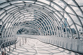 webb bridge , melbourne , australia with shadow cast on the ground