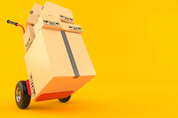 istock Hand truck with packages 965316506