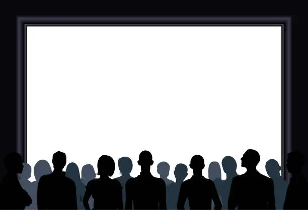 Vector illustration of Crowd (People Are Complete and Moveable- Clipping Path Hides Legs)