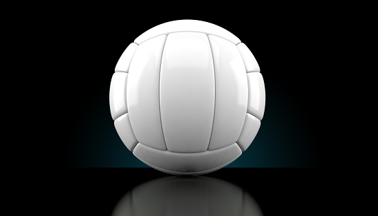Volleyball ball on black background. 3d illustration