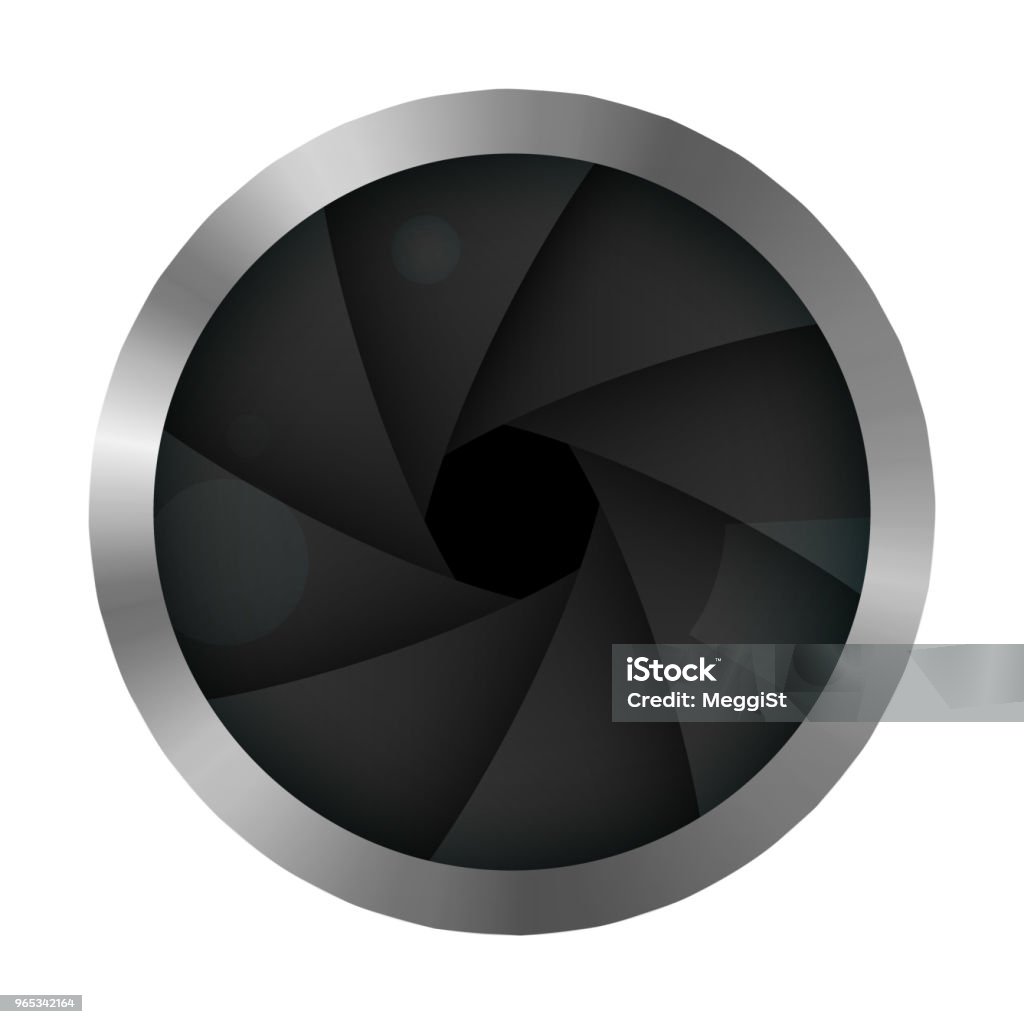 The shutter of the camera. The shutter of the camera. The photographer s lens. Vector illustration. Diaphragm icon. Abstract stock vector