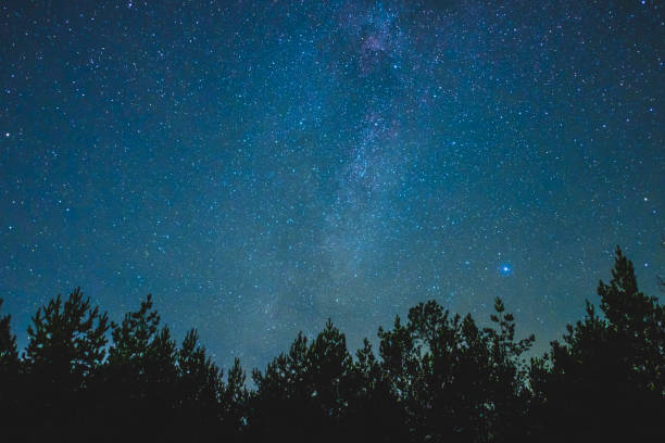 istock Night sky over rural landscape. 965353106