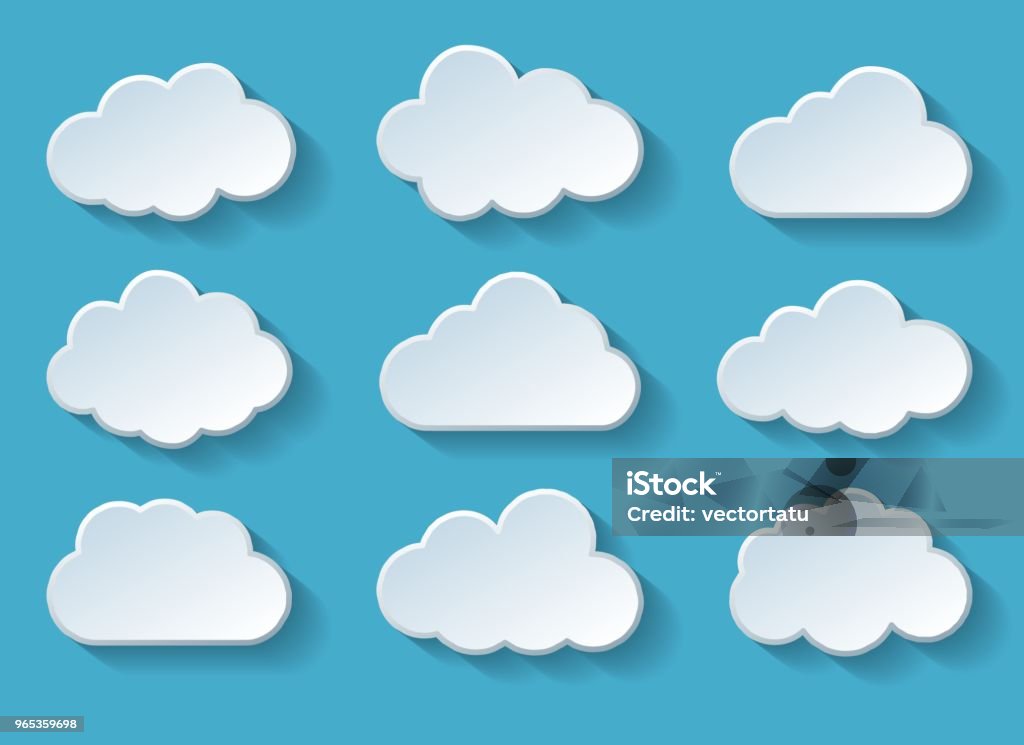 Nubes y sombras - arte vectorial de Nube libre de derechos