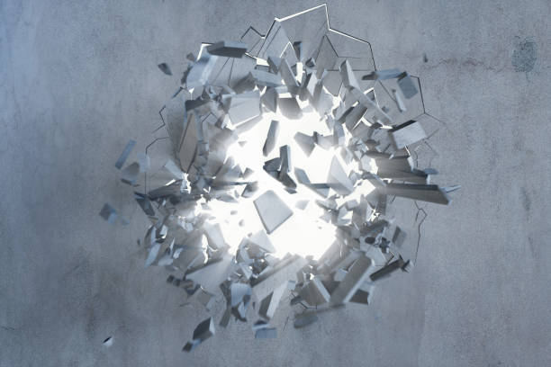 Cracked earth abstract background with volume light rays. Cracked concrete earth abstract background. 3D Rendering Cracked earth abstract background with volume light rays. Cracked concrete earth abstract background, 3D Rendering broke stock pictures, royalty-free photos & images