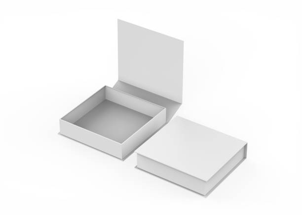 boîte cadeau blanche - gift box three dimensional shape box blank photos et images de collection