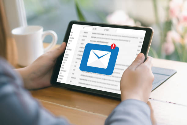 istock Mail Communication Connection message to mailing contacts phone Global Letters Concept 965380762