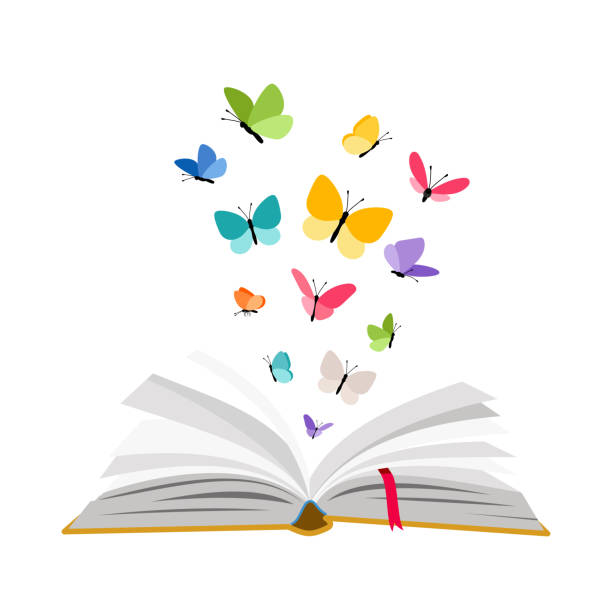Livre Ouvert Avec Des Papillons Vecteurs libres de droits et plus d'images vectorielles de Livre - Livre, Papillon, Ouvert - iStock