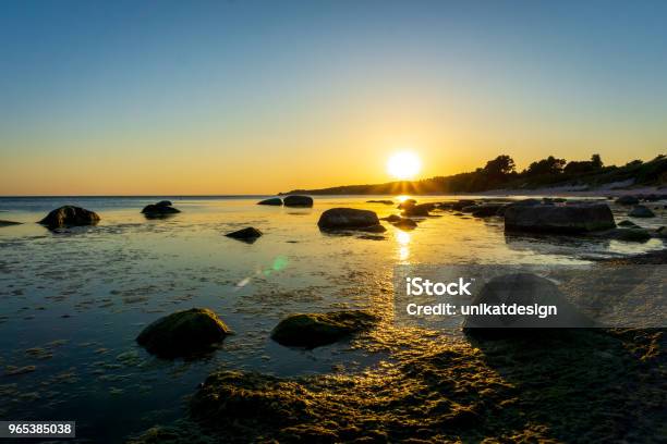 Idyllic Sunset In Bornholm Denmark On A Day In Summer Stock Photo - Download Image Now