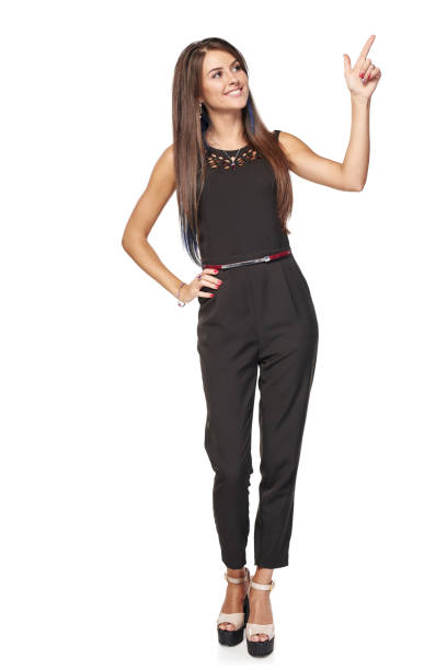 istock Happy business standing pointing to the side 965385380