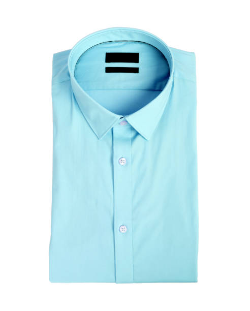 istock Blue man shirt on white background 965396668