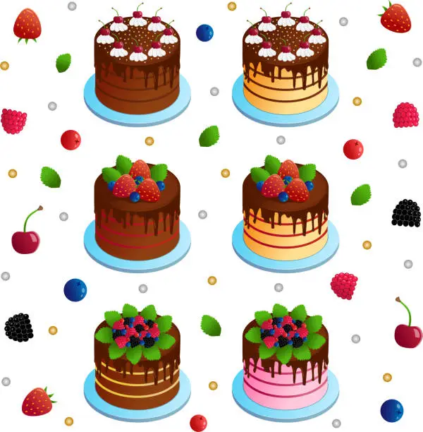 Vector illustration of cake