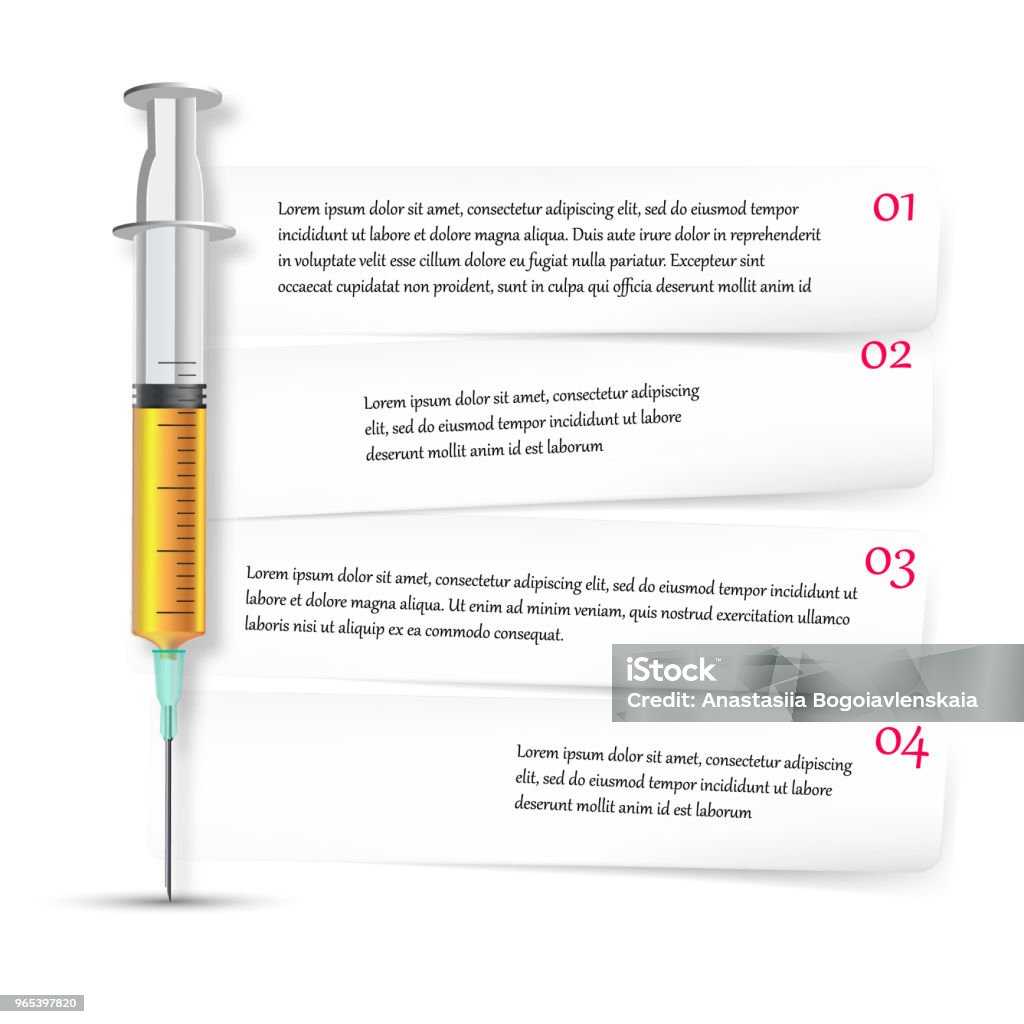 Seringue médicale outil avec la médecine. Infographie - clipart vectoriel de Vaccin libre de droits