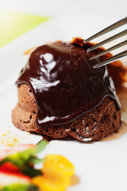 istock Chocolate fondant dessert with chocolate sauce 965401232