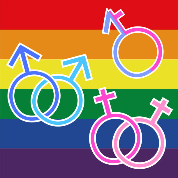 illustration for LGBT vector illustration for LGBT lesbian affair stock illustrations