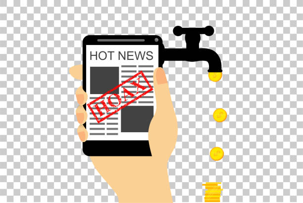 ilustrações de stock, clip art, desenhos animados e ícones de illustration for get earn hoax or fake news - adsense