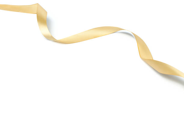 Golden ribbon collection isolated on white Golden ribbon collection isolated on white satin photos stock pictures, royalty-free photos & images