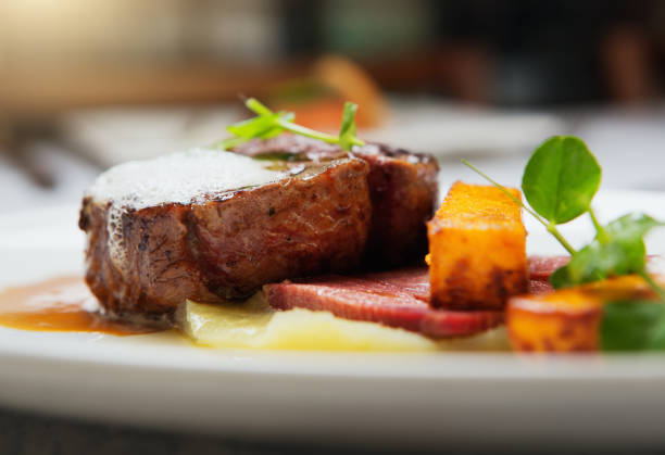 istock Appetizing fillet steak with gourmet accompaniments in restaurant 965417140