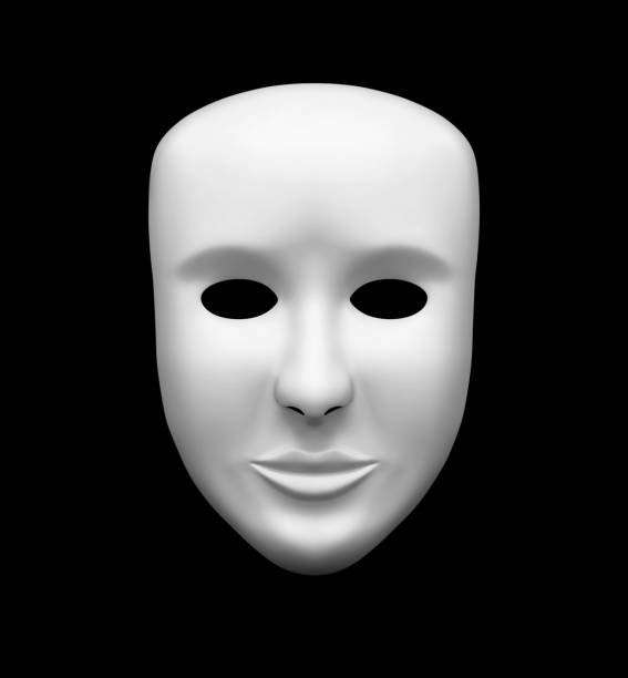 istock White theatrical mask isolated on black 965423964