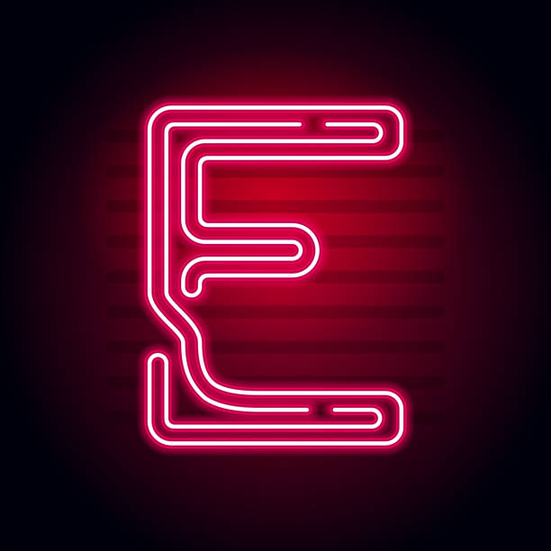 istock Realistic Red Neon letter. Character with Neon glow tube on dark background. Vector Neon alphabet for banners, titles, posters etc. 965425044