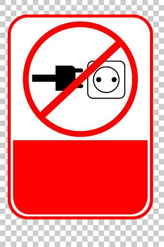 Uncharged Sign Prohibited Sign No Charging Stock Illustration - Download Image Now ...