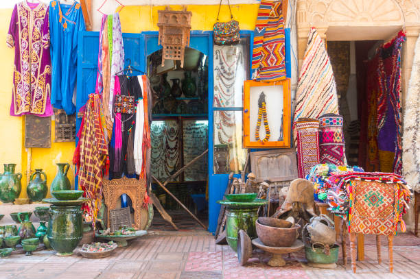 distretto di medina di essaouira in marocco - essaouira foto e immagini stock