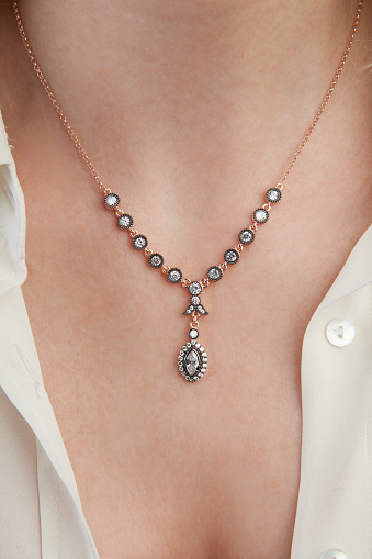 Diamond cut necklace jewellery product photography