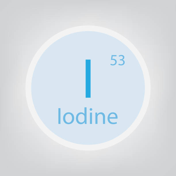 Iodine I chemical element icon Iodine I chemical element icon- vector illustration blue letter i stock illustrations