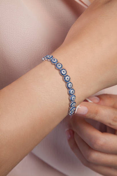 istock Beautiful Evil Eye Diamond Bracelet Photography 965435780