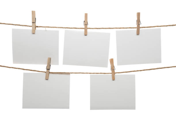 istock Blank Cards Hanging on Clothesline 965435900